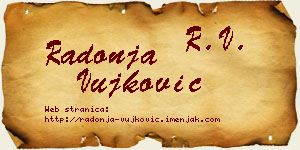 Radonja Vujković vizit kartica